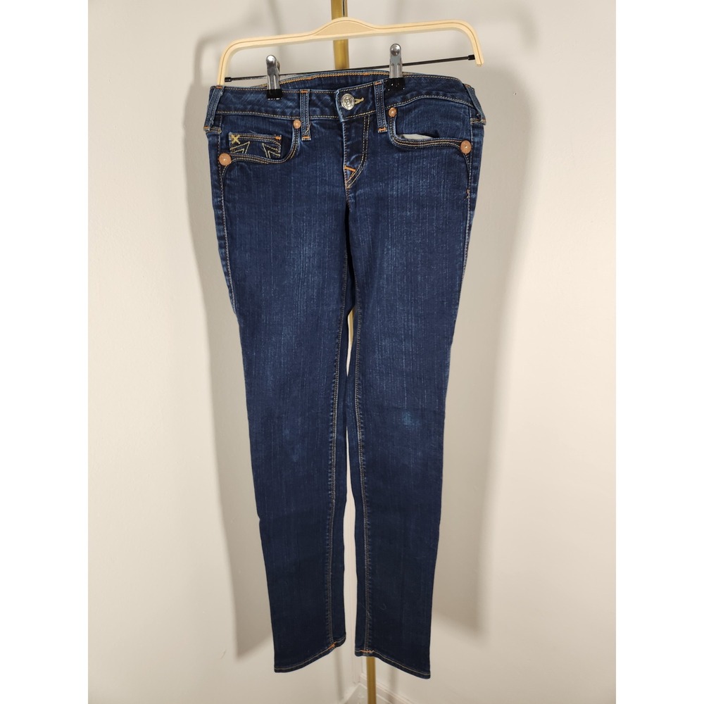 VTG Womens True‎ Religion World Tour STELLA Low Rise Skinny Jeans Size 28 x 32